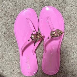 Lilly Pulitzer Pink Sandals with Bow Accents